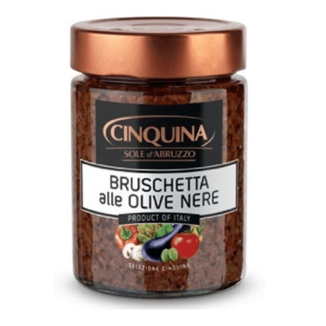Bruschetta Olive „Cinquina“ 280 g – italienischer Brotaufstrich mit Oliven-italienische Feinkost Scarati